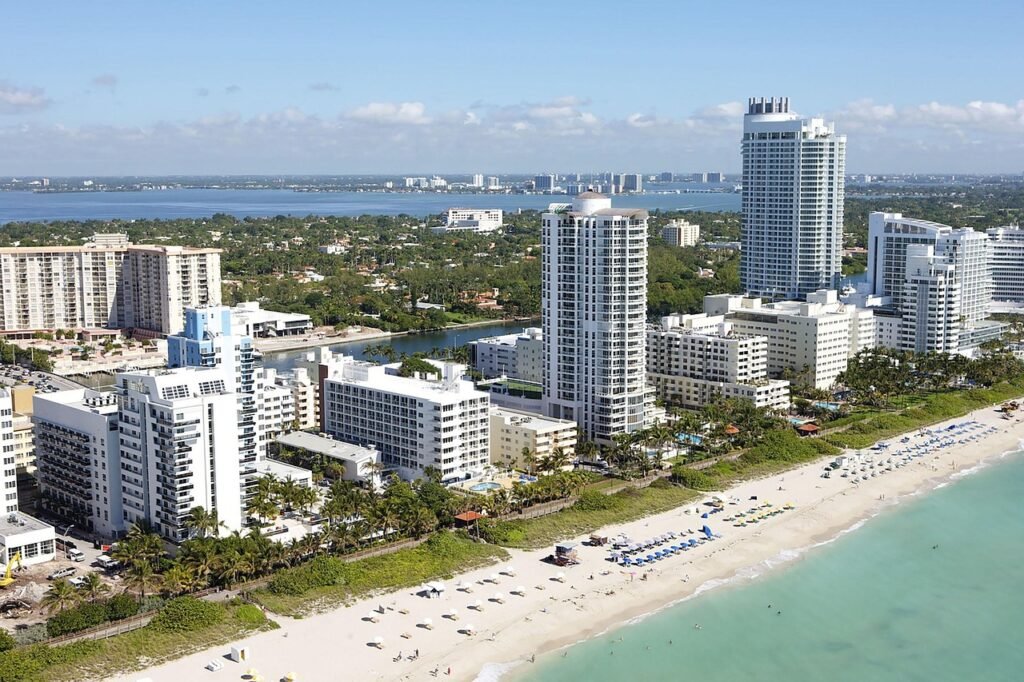miami, aerial, beach, florida, travel, tourism, home, nature, house
